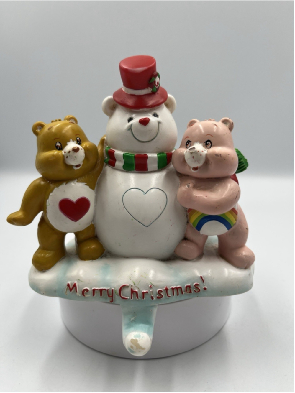 American Greetings Snowman Cheer Tender Heart Care Bear Stocking Hanger 2005 SEE